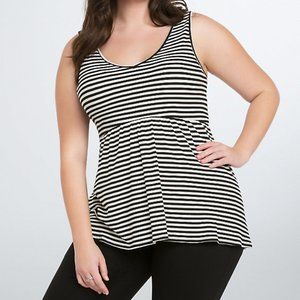 Stripped Ribbed Babydoll Tank